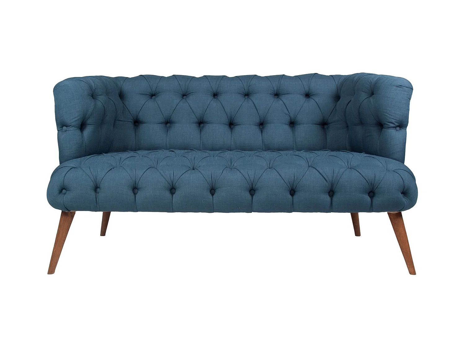 2-zits Chesterfield stijl bank Wester nachtblauw stof 140 cm