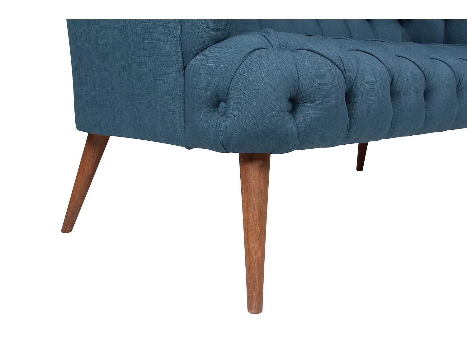 Canapé 2 places style Chesterfield tissu bleu nuit Wester 140cm