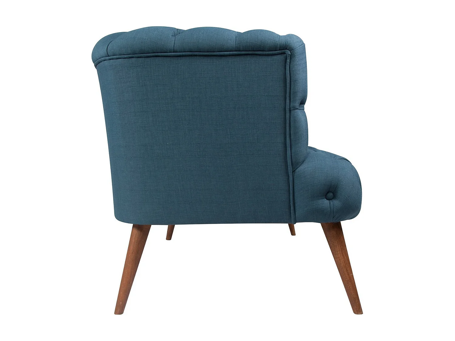 Canapé 2 places style Chesterfield tissu bleu nuit Wester 140cm