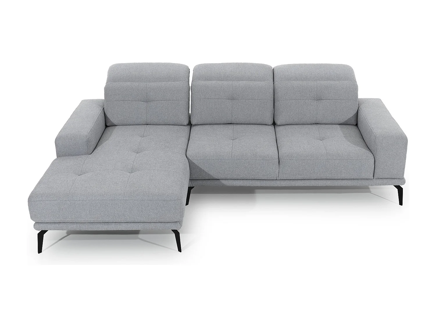 Canapé d'angle gauche 5 places tissu suédine rouge tomette Torpille 265cm