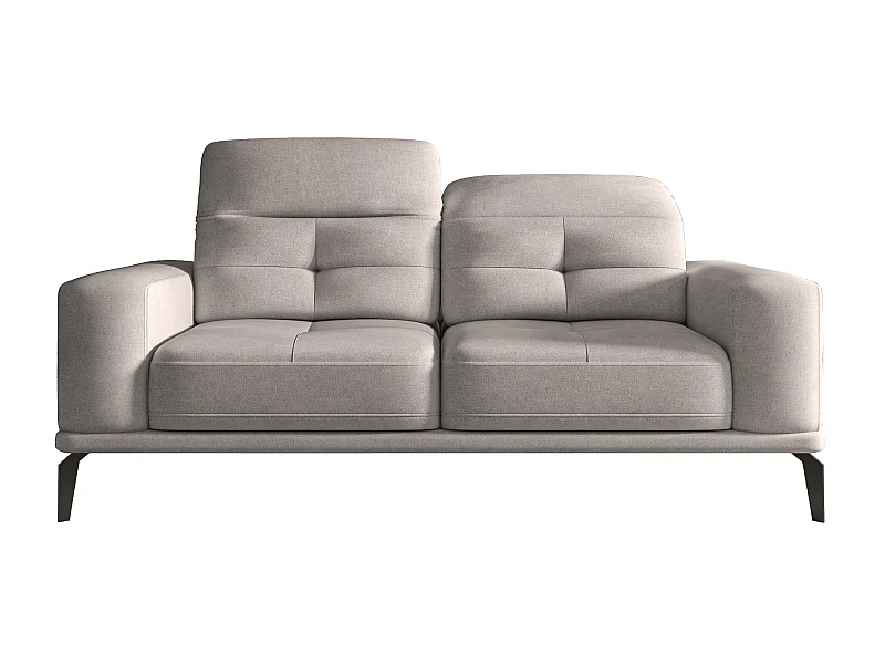 Canapé droit design 2-3 places tissu gris clair Torpille 195cm