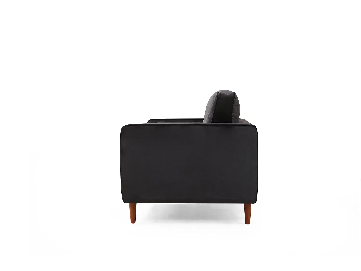 Canapé 2 places velours noir Romuza 175cm