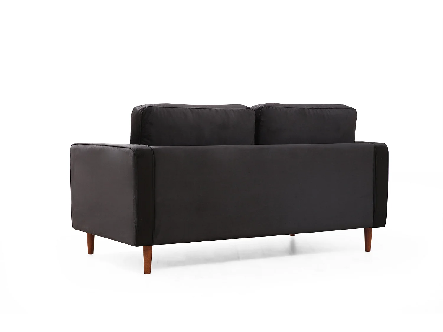 Canapé 2 places velours noir Romuza 175cm