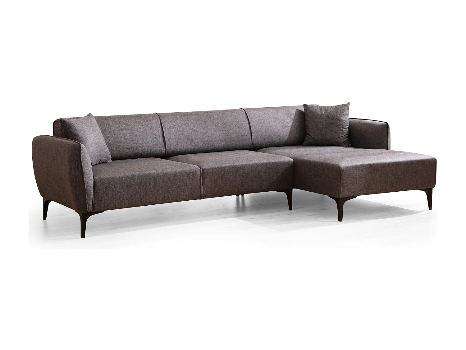 Canapé d'angle droit tissu gris foncé Bellano 270cm