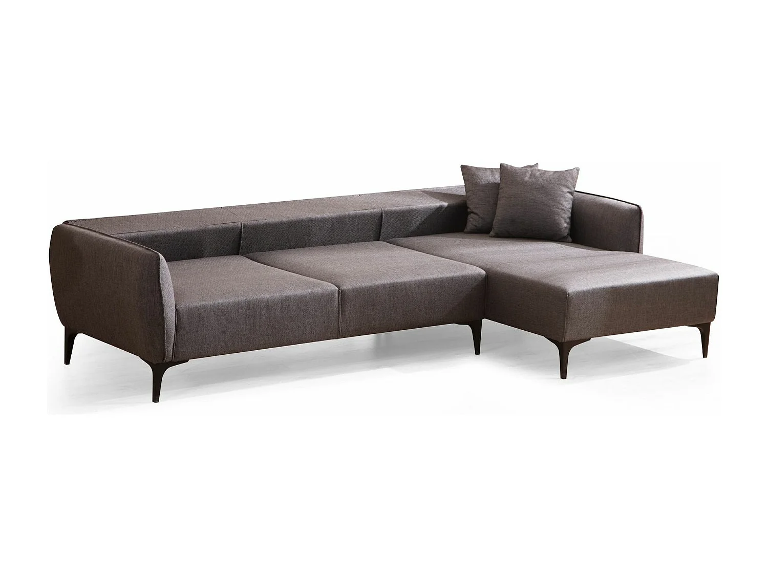 Canapé d'angle droit tissu gris foncé Bellano 270cm