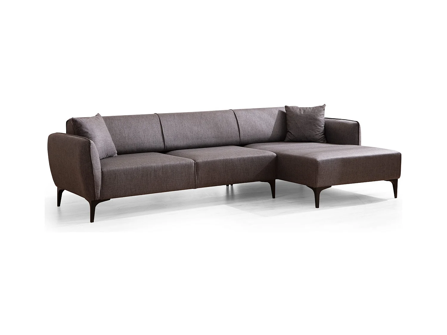 Canapé d'angle droit tissu gris foncé Bellano 270cm