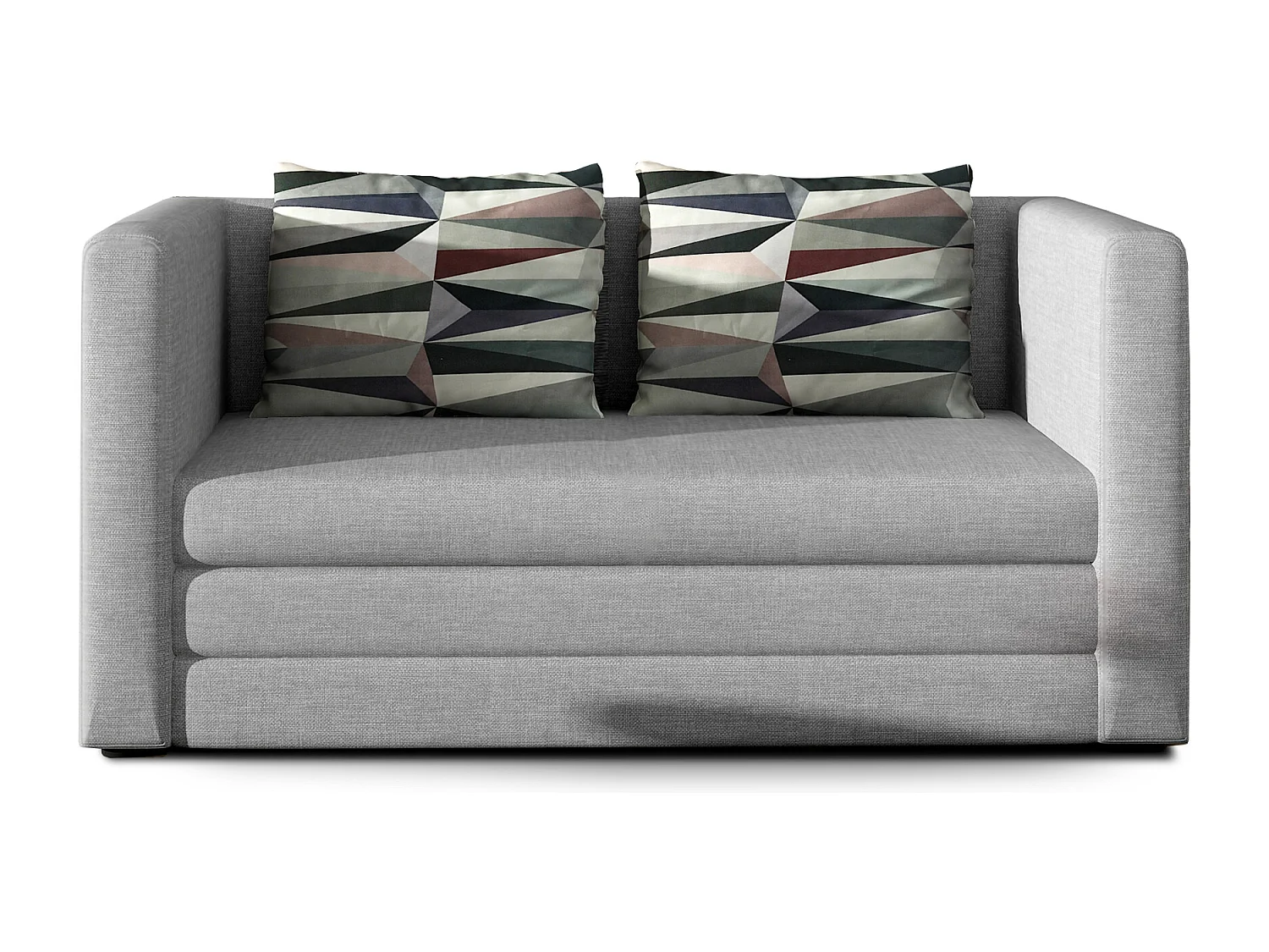 Petit canapé convertible tissu gris clair Mouva 132cm