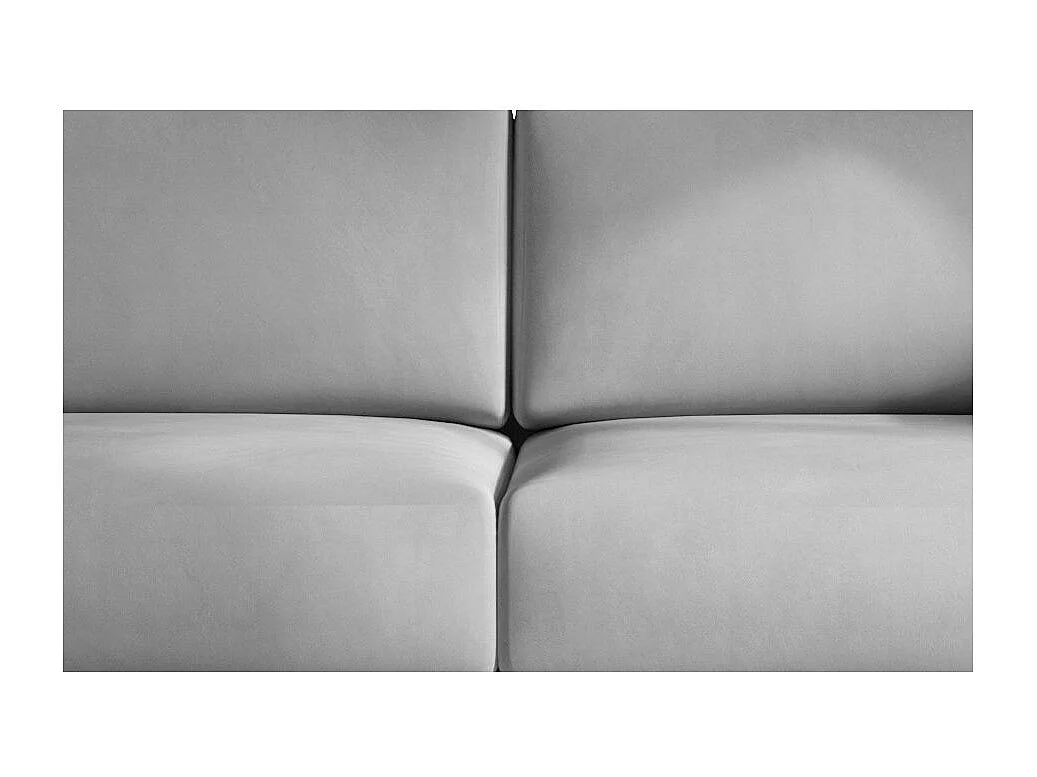 Canapé convertible design 4 places tissu doux gris et pieds métal noir Arkia 260cm