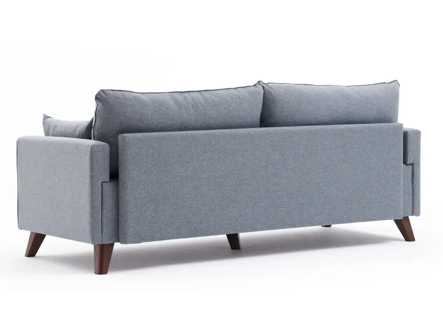 Canapé 3 places tissu bleu Davoz 208cm