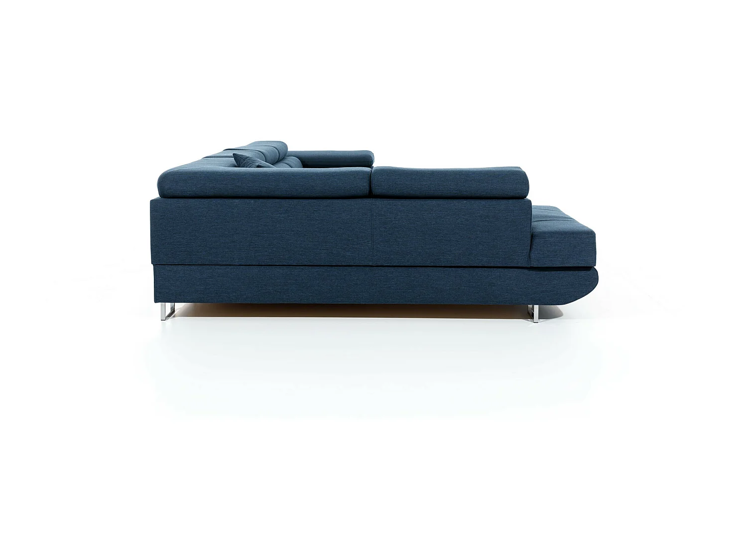 Canapé panoramique velours bordeaux convertible avec coffre de rangement Romano 345cm-Coffre de rangement à droite