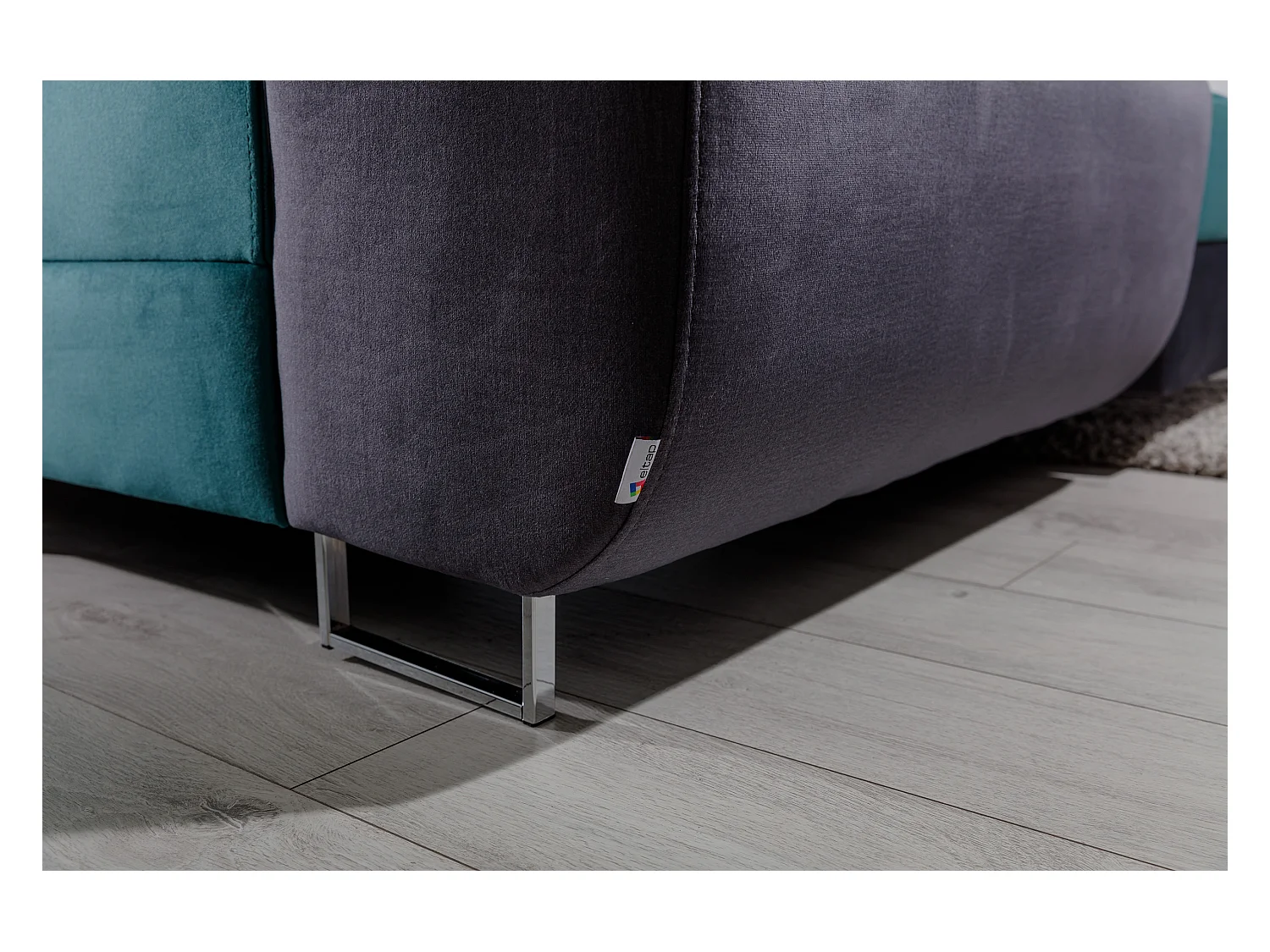 Canapé panoramique velours bordeaux convertible avec coffre de rangement Romano 345cm-Coffre de rangement à droite