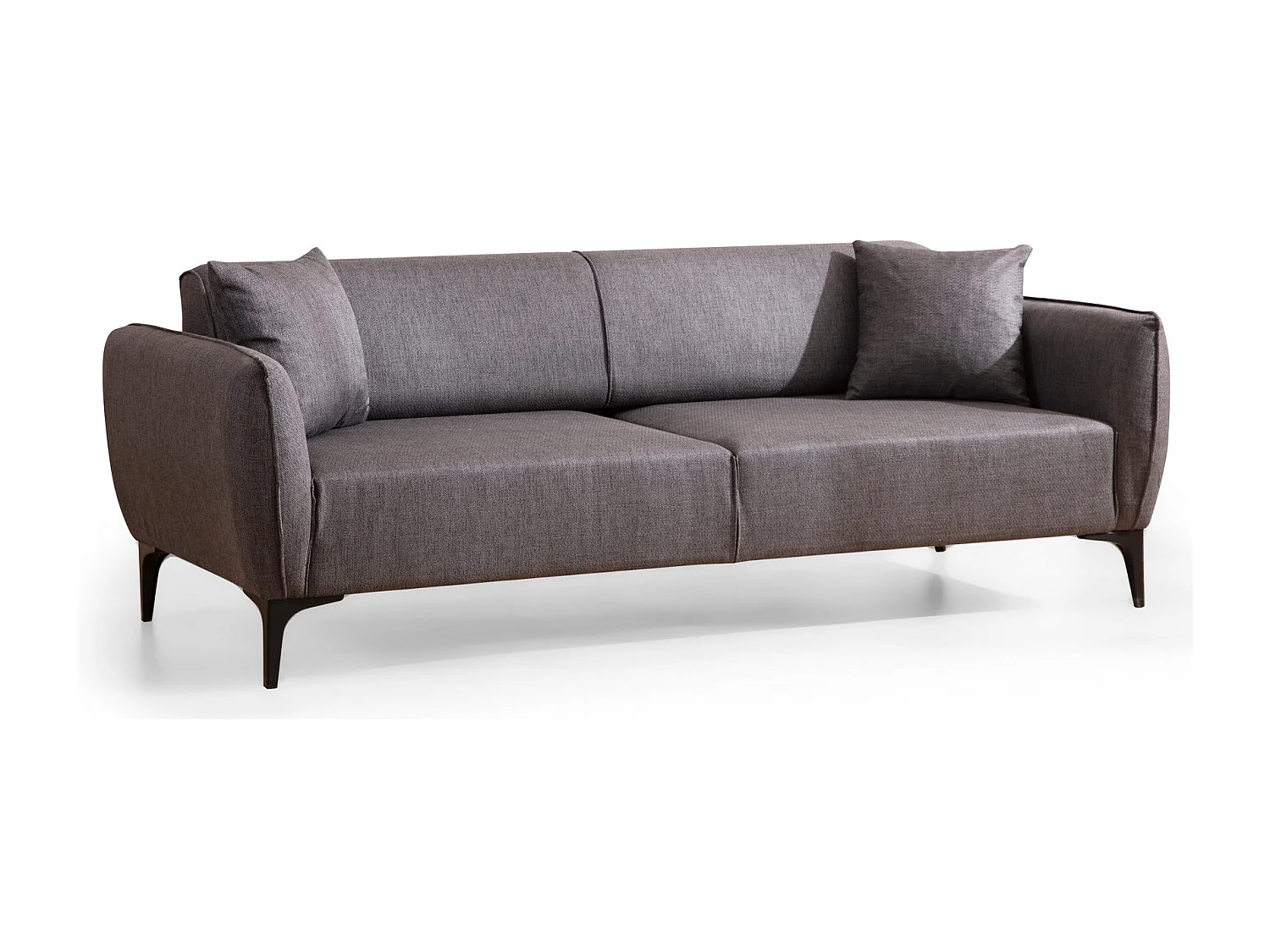 3-zits rechte bank donkergrijs stof Bellano 220 cm