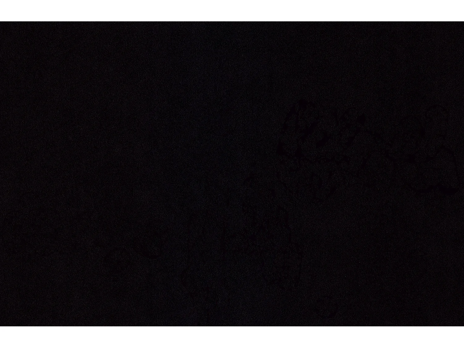 Canapé minimaliste 3-4 places velours noir Plazo 210cm