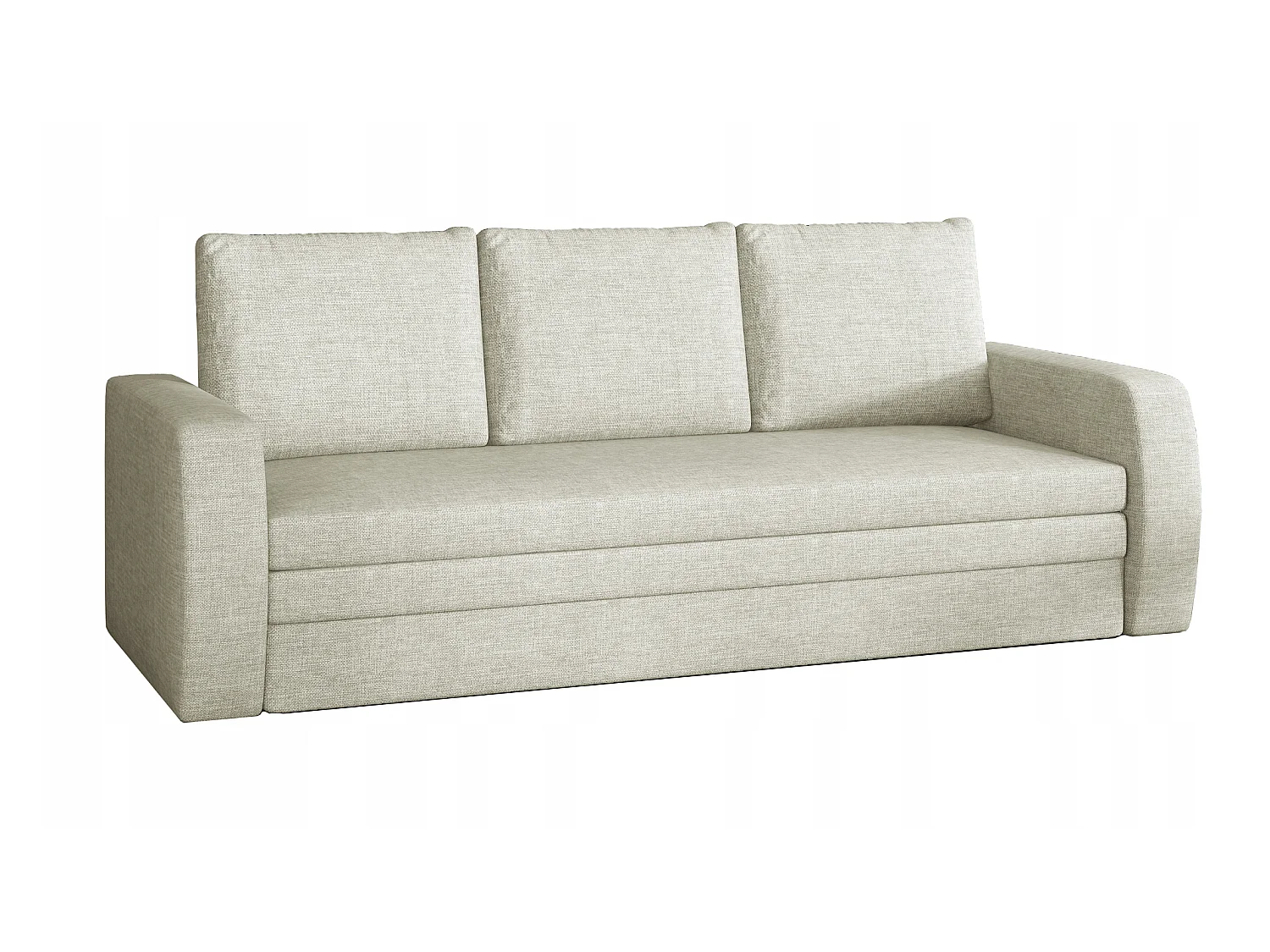 Canapé lit tissu beige clair avec coffre de rangement Liverna 220cm