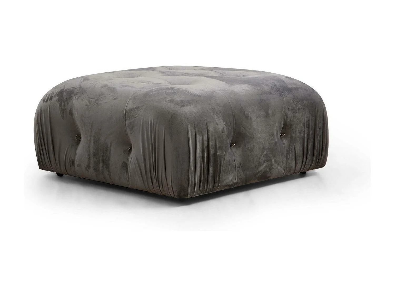 Canapé d'angle modulable velours Bubble-Couleur Gris