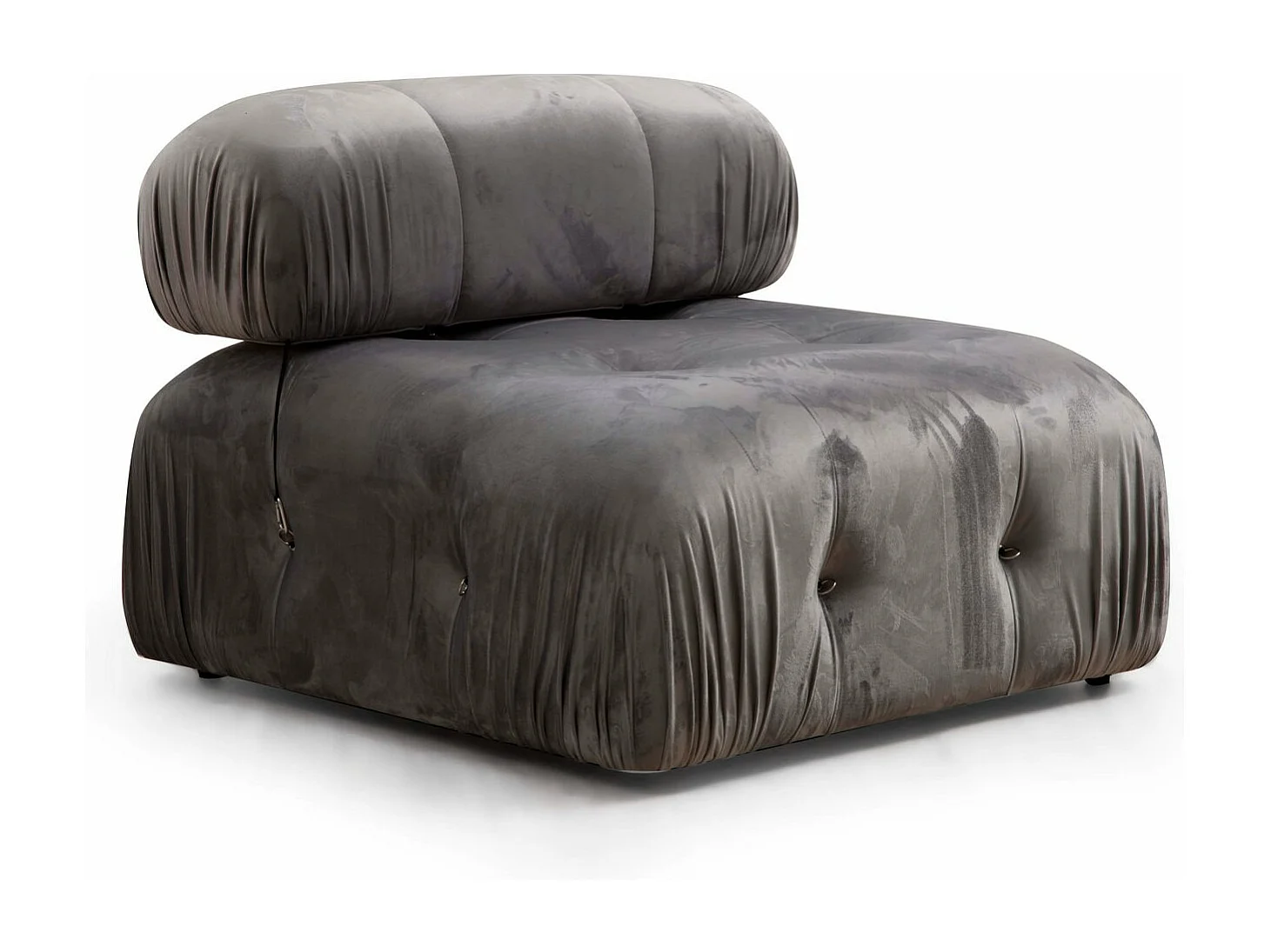 Canapé d'angle modulable velours Bubble-Couleur Gris