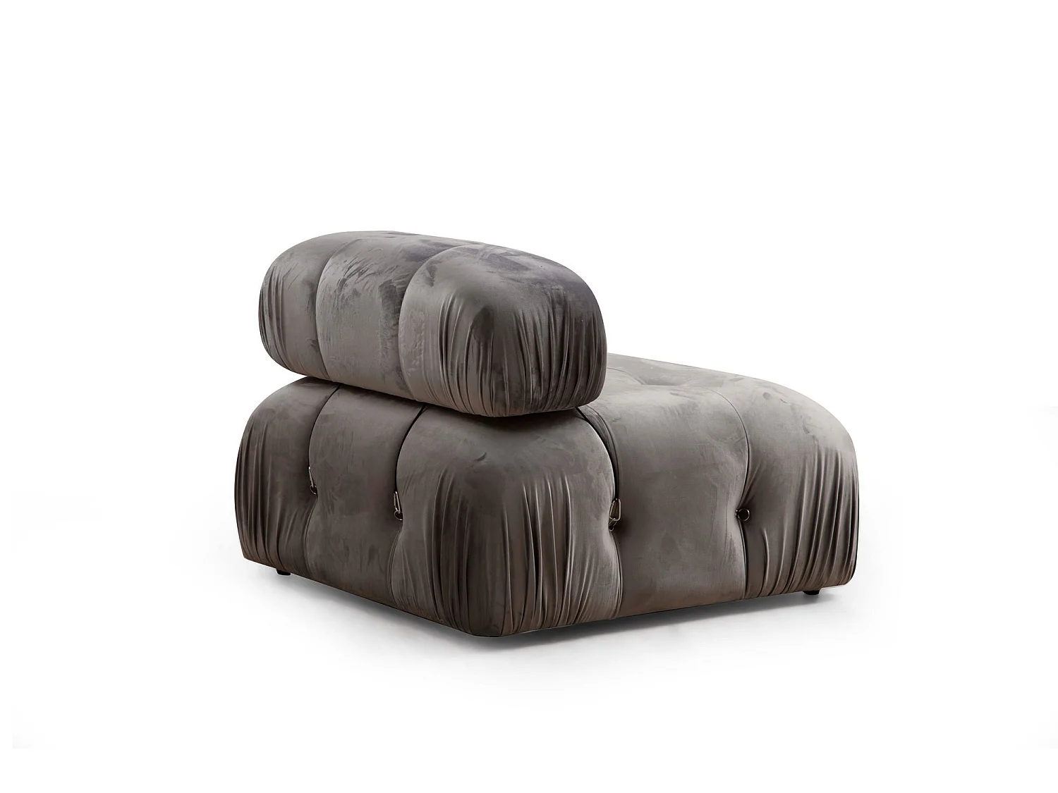 Canapé d'angle modulable velours Bubble-Couleur Gris