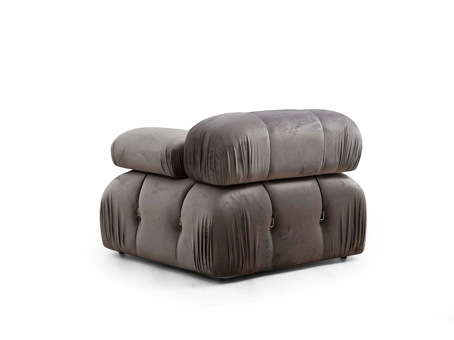 Canapé d'angle modulable velours Bubble-Couleur Gris