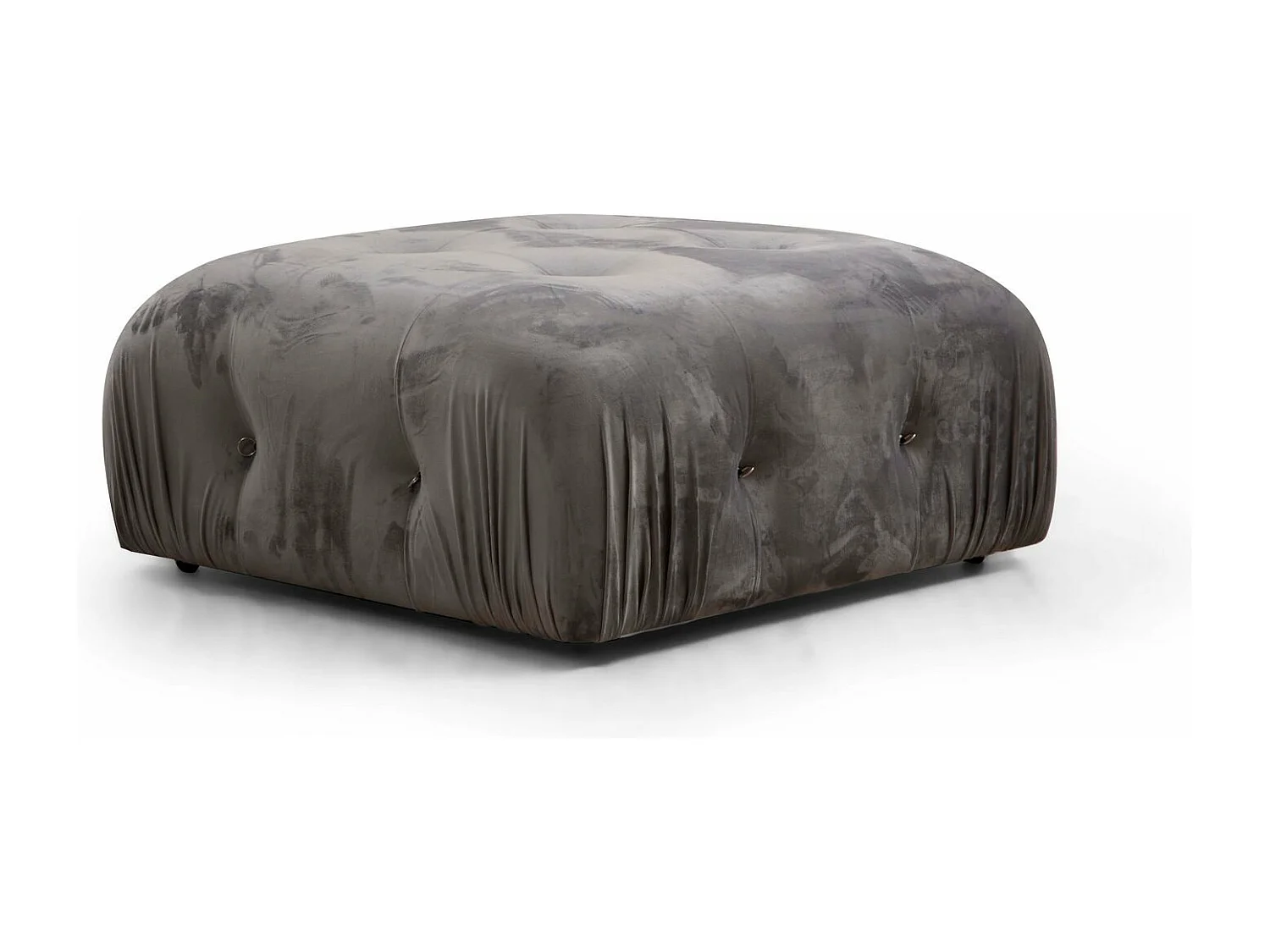 Canapé d'angle modulable velours Bubble-Couleur Gris