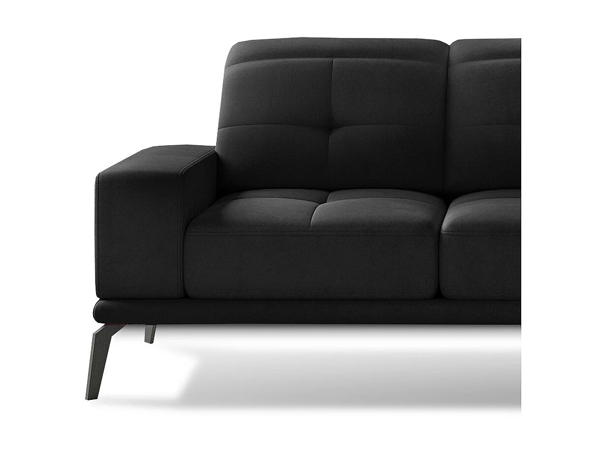 Torpille 5-zits zwart fluwelen hoekbank rechts 265 cm