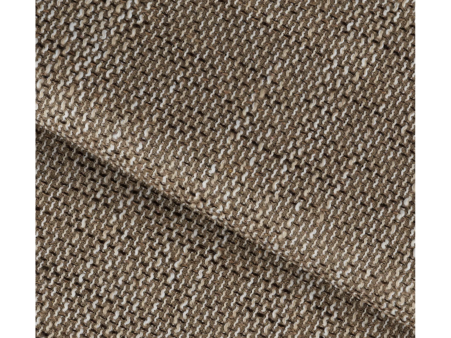 Canapé d'angle droit design matelassé tissu beige chiné et pied noir Kazane 275cm