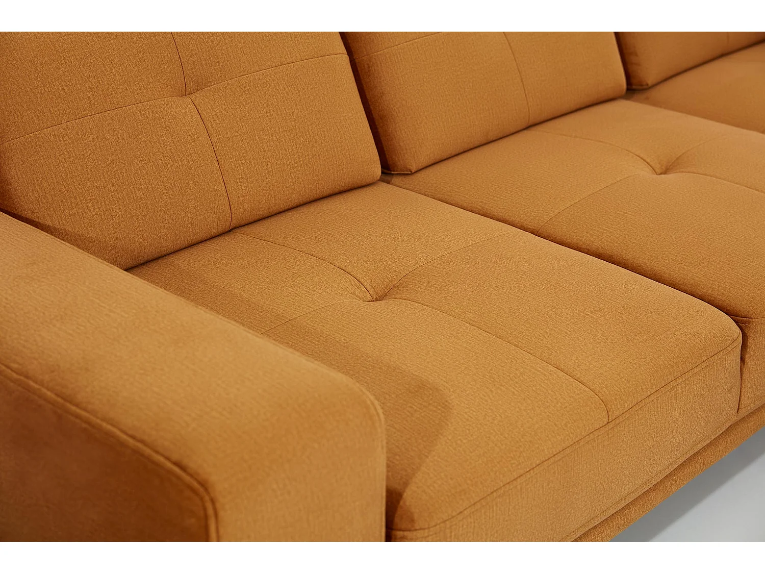 Canapé d'angle droit 5 places velours marron Torpille 265cm