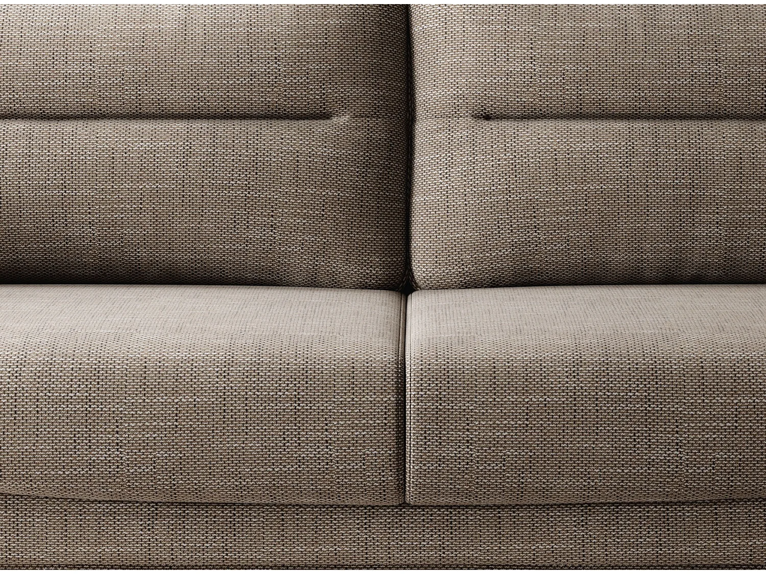 Sofá convertible recto de tela ZURIK - Caja de almacenaje y patas de metal negro-Color Beige jaspeado