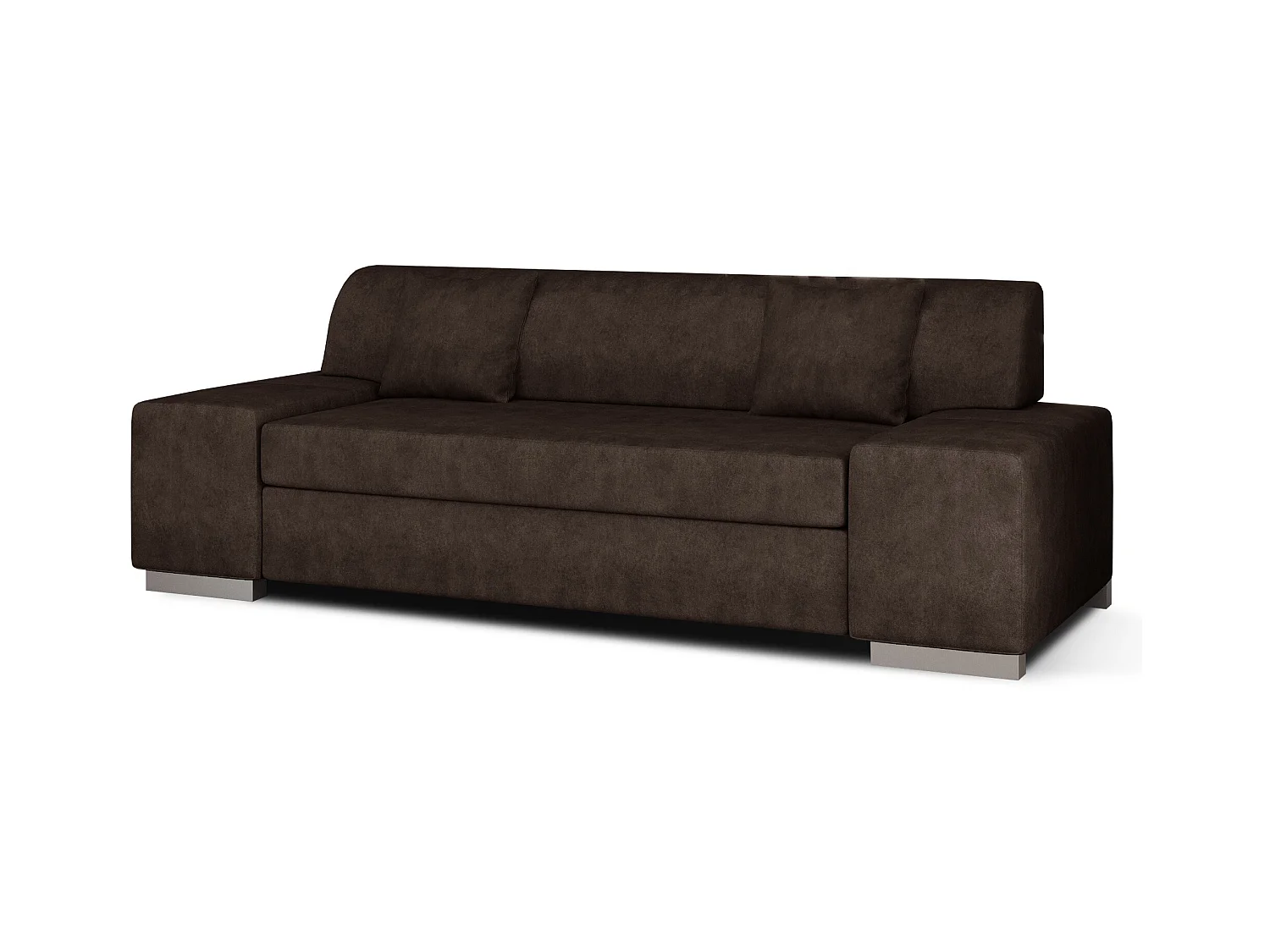 Canapé minimaliste 3-4 places tissu marron Plazo 210cm