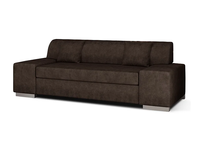 Canapé minimaliste 3-4 places tissu marron Plazo 210cm