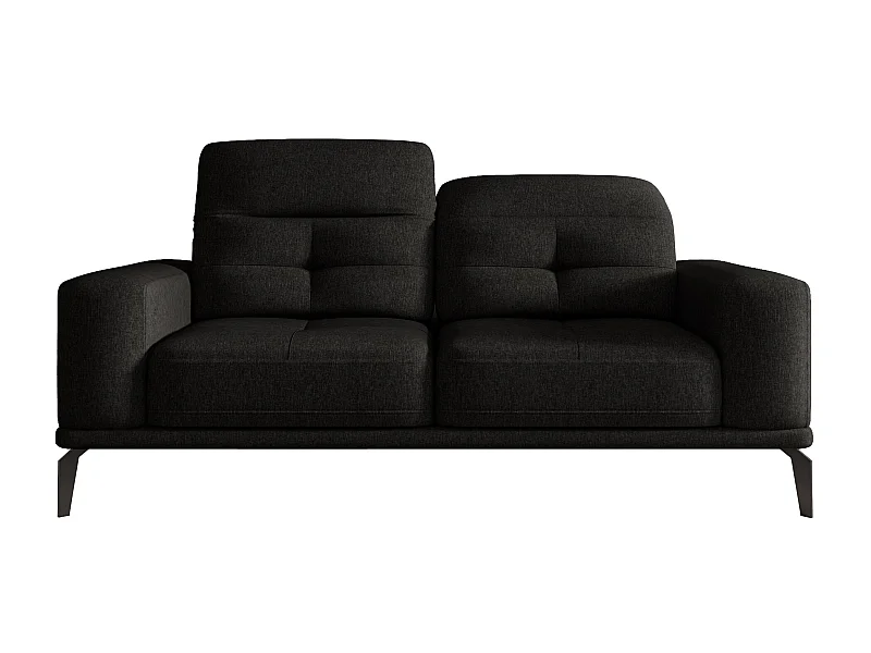 Canapé droit design 2-3 places tissu noir Torpille 195cm