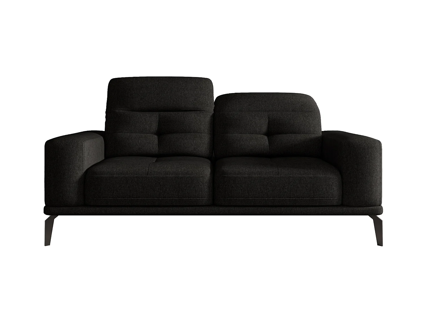 Canapé droit design 2-3 places tissu noir Torpille 195cm