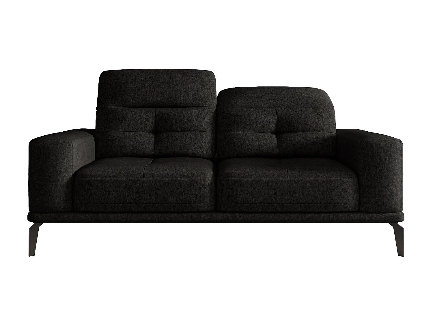 Canapé droit design 2-3 places tissu noir Torpille 195cm