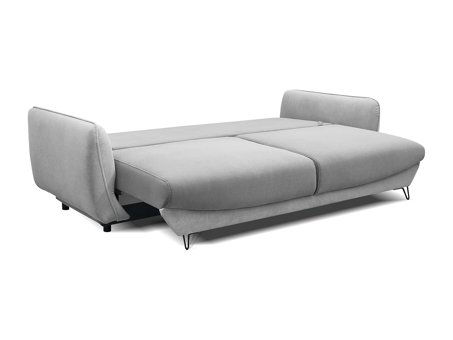 Zurik 3/4-zits slaapbank in donkerbeige gemêleerde stof 236 cm