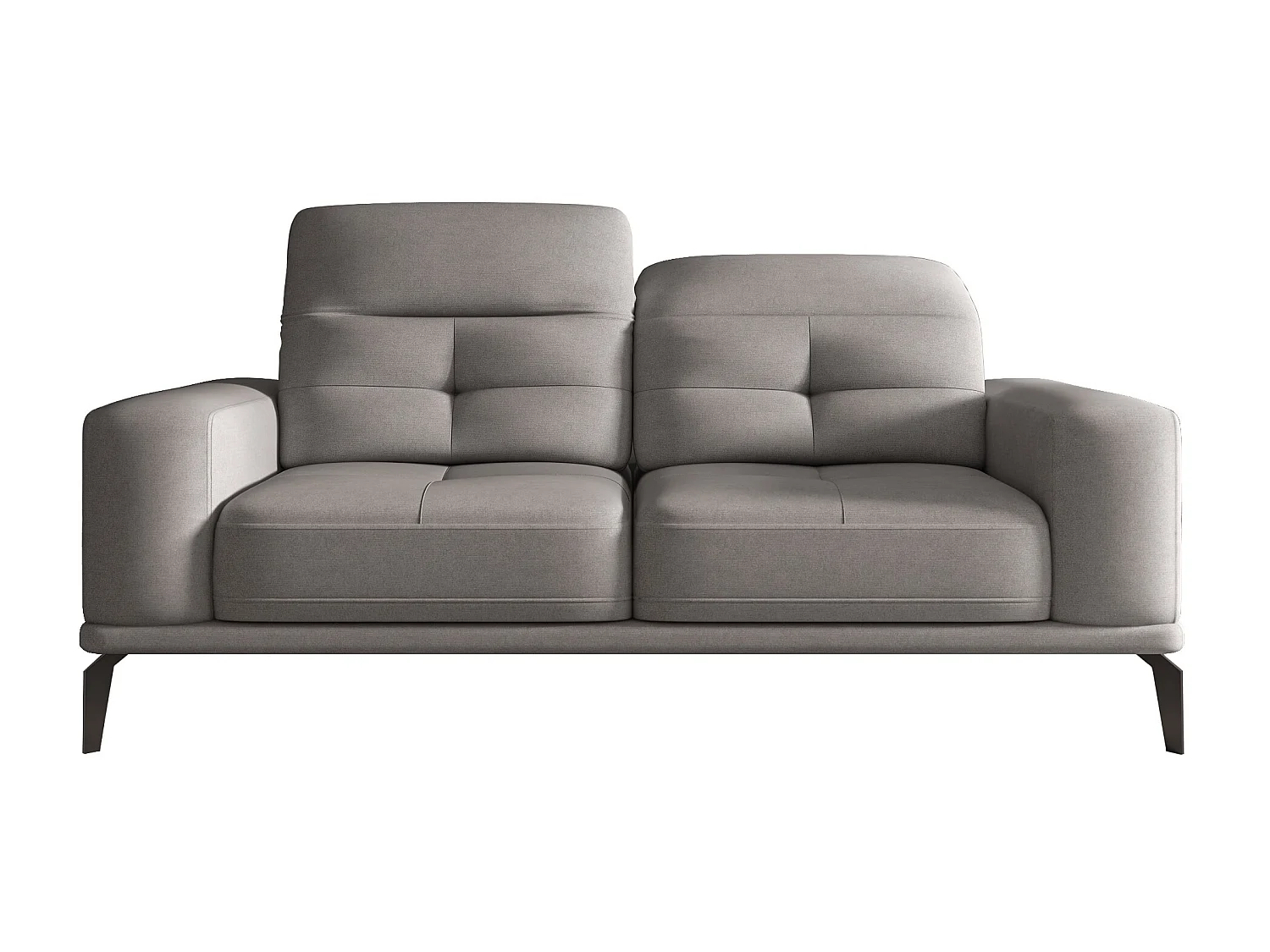 Canapé droit design 2-3 places tissu doux gris Torpille 195cm