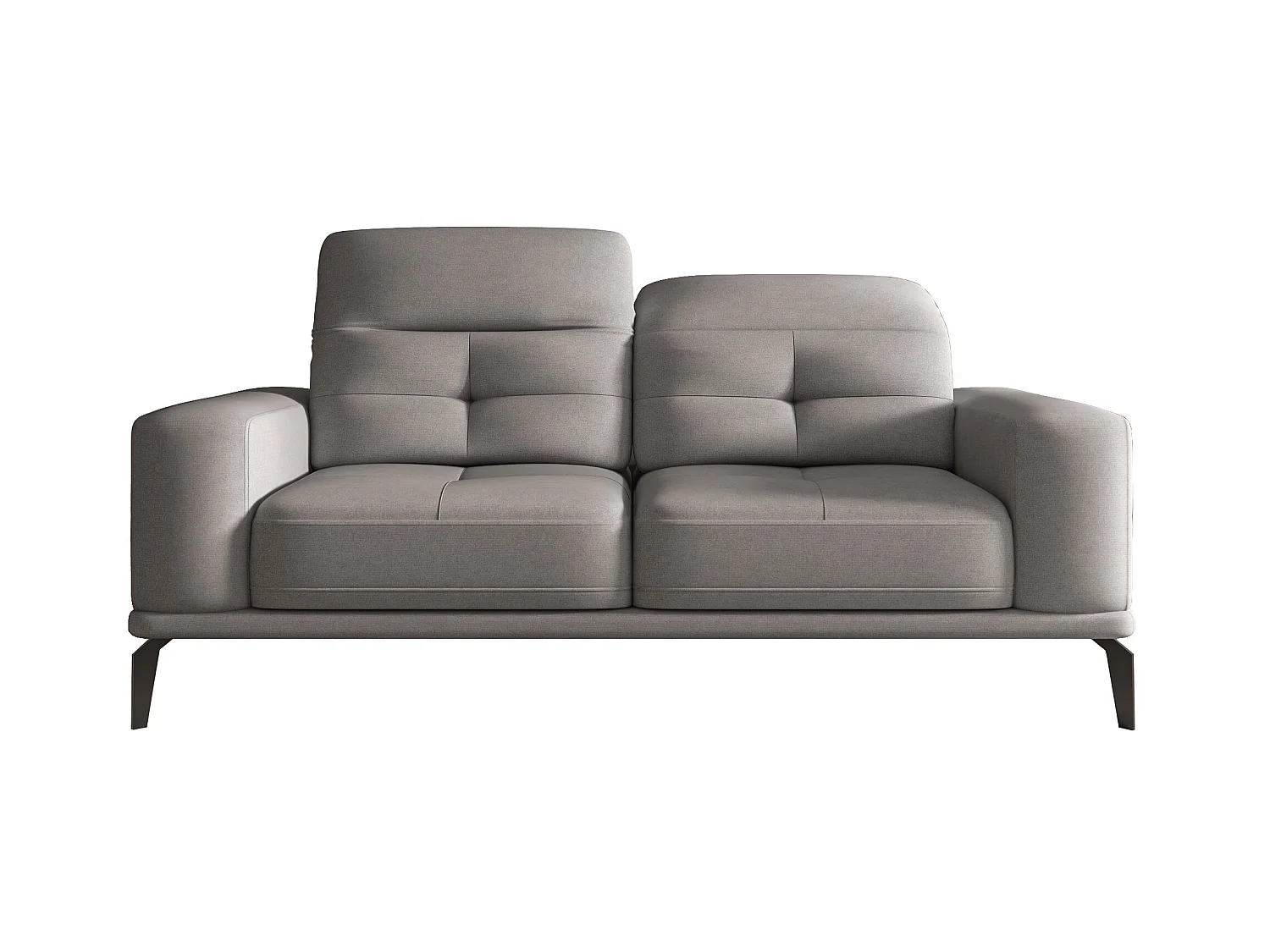 Canapé droit design 2-3 places tissu doux gris Torpille 195cm