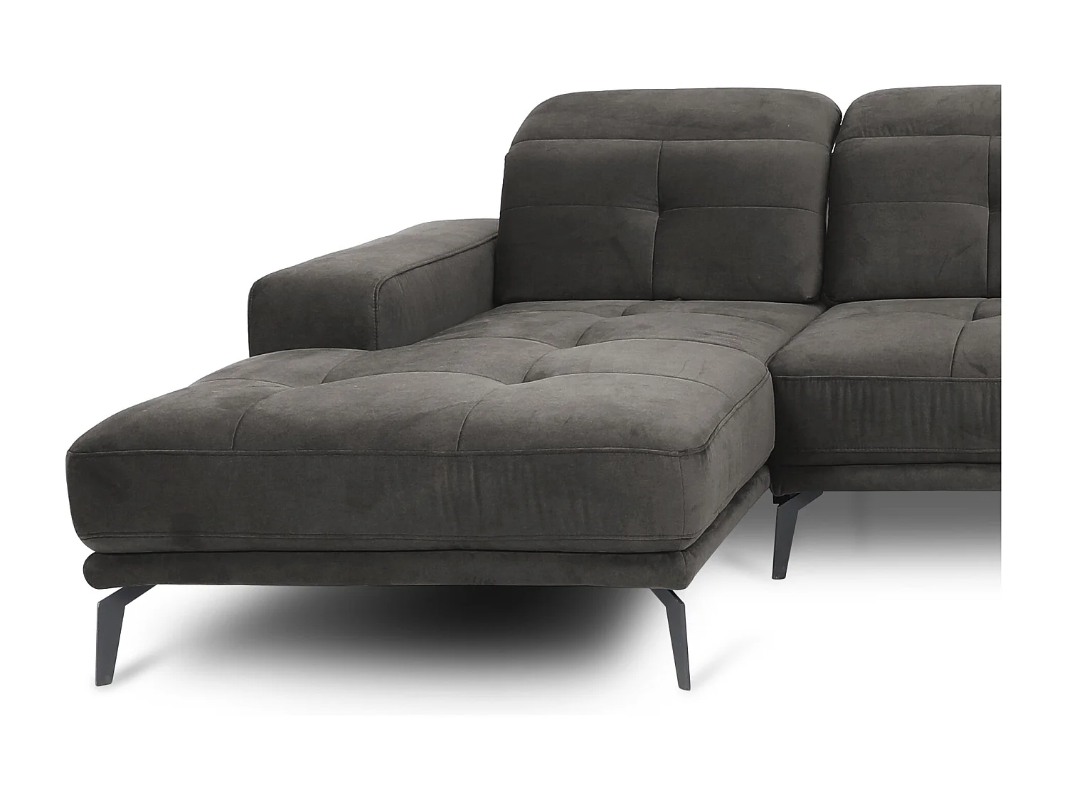 Meuse bruin fluwelen design panoramische bank haakse hoofdsteunen met Stan armleuning 350 cm