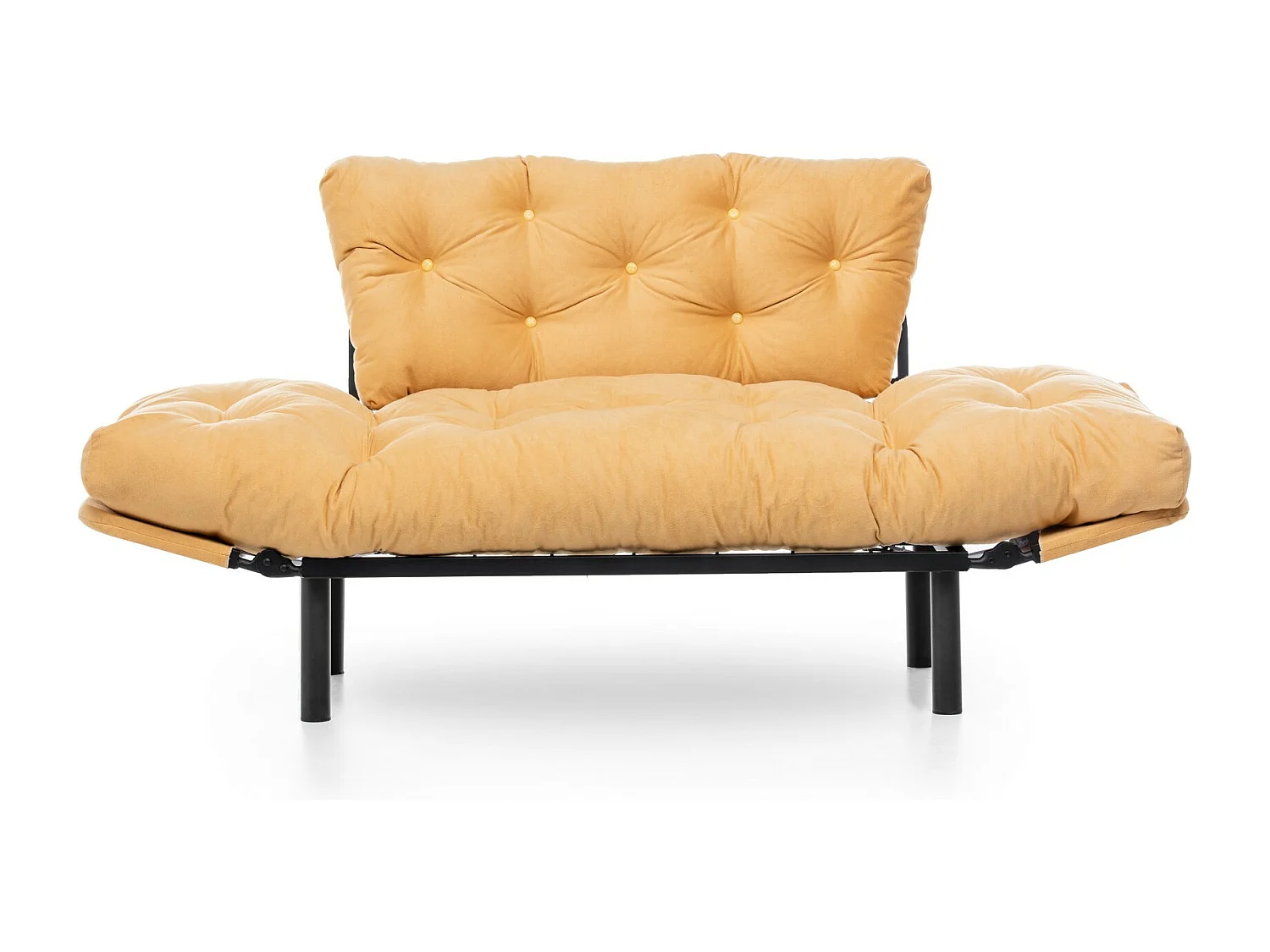 Sofá Altadena 130, Amarillo, 155x70x85cm, Tapiz, Patas: Metal