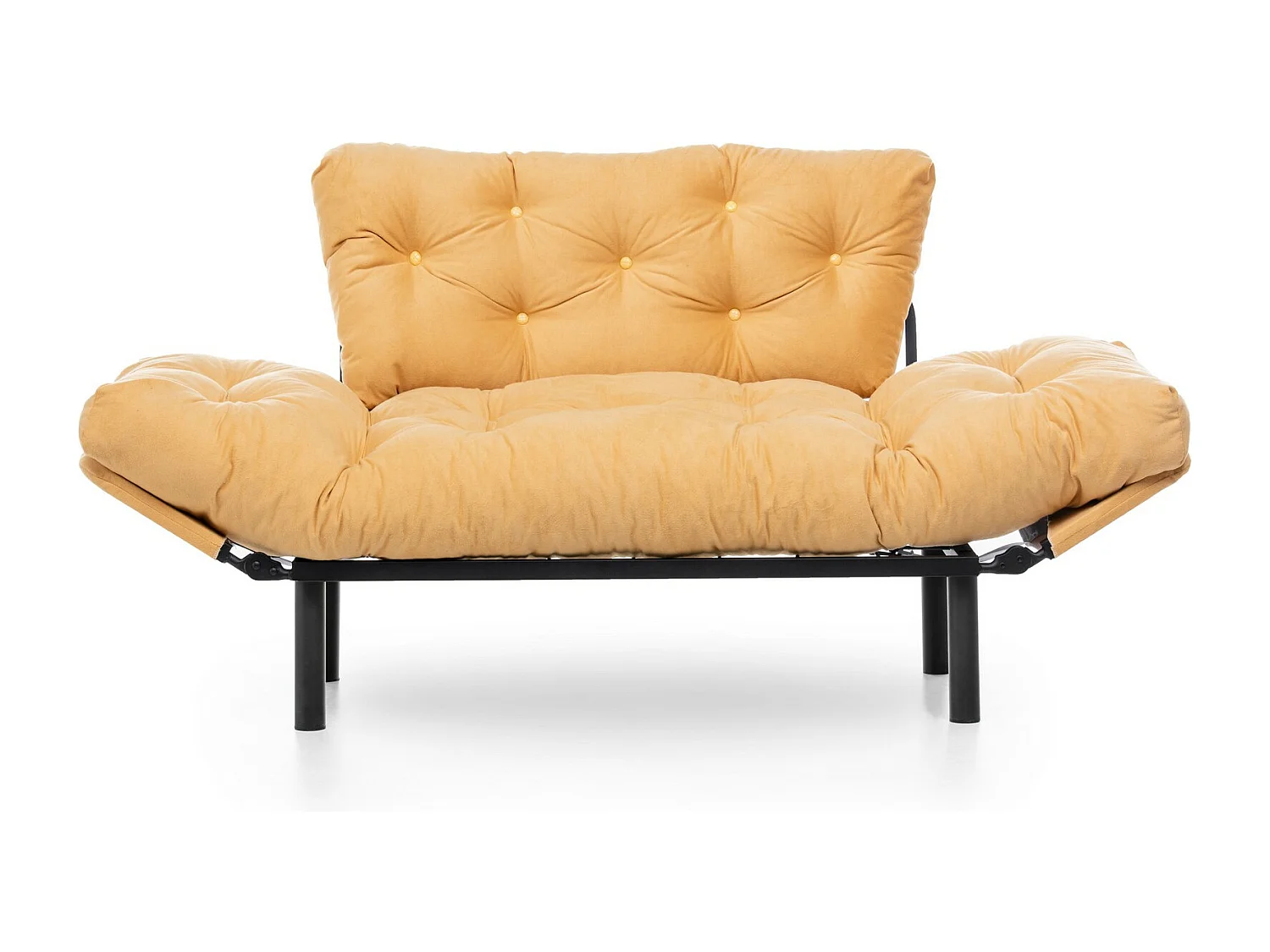 Sofá Altadena 130, Amarillo, 155x70x85cm, Tapiz, Patas: Metal