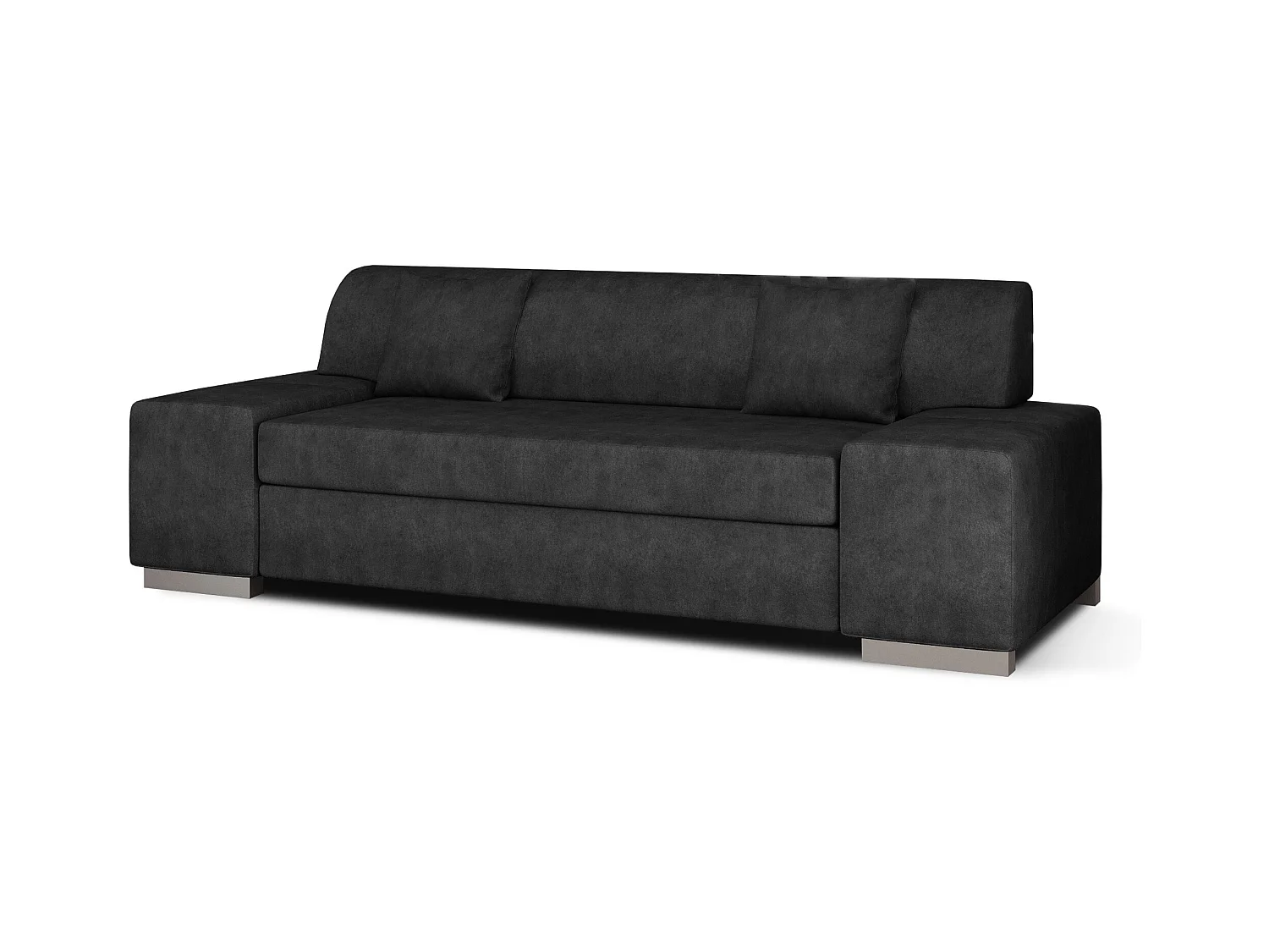 Canapé minimaliste 3-4 places tissu anthracite Plazo 210cm