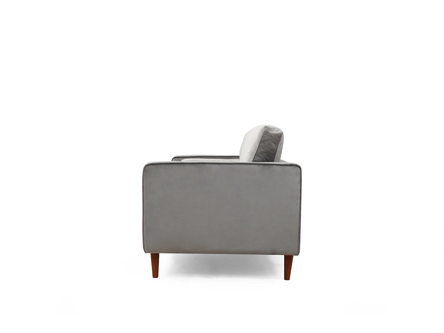 Canapé 3 places velours gris clair Romuza 215cm