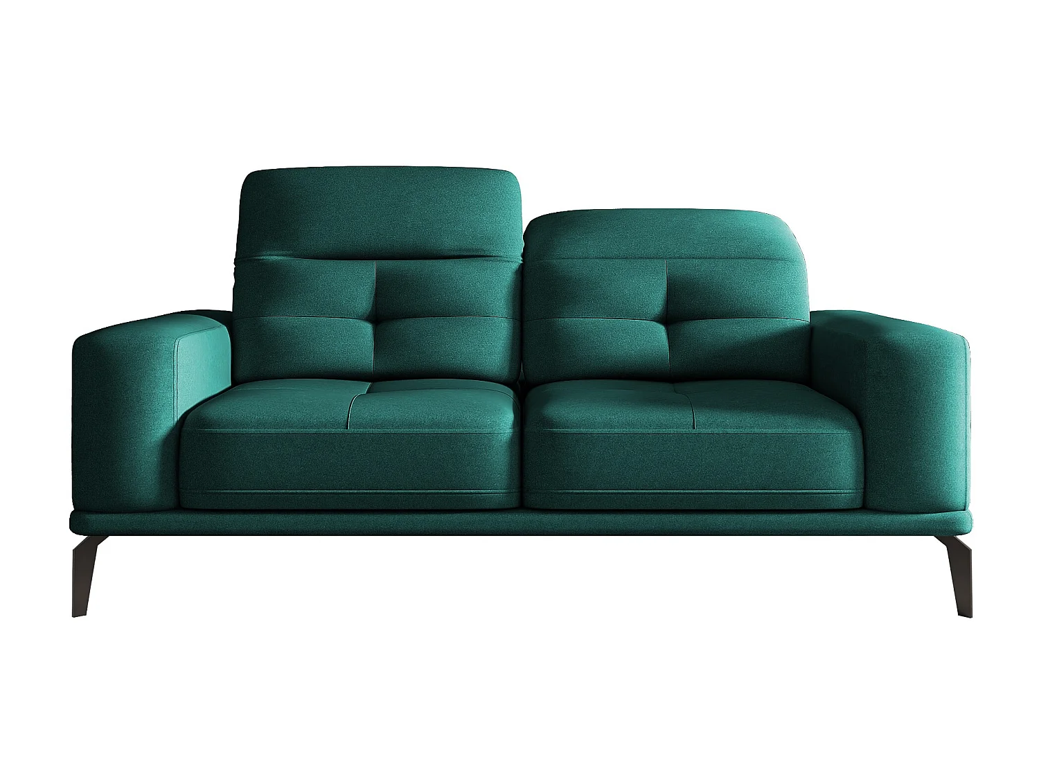 Canapé droit design 2-3 places doux vert foncé Torpille 195cm