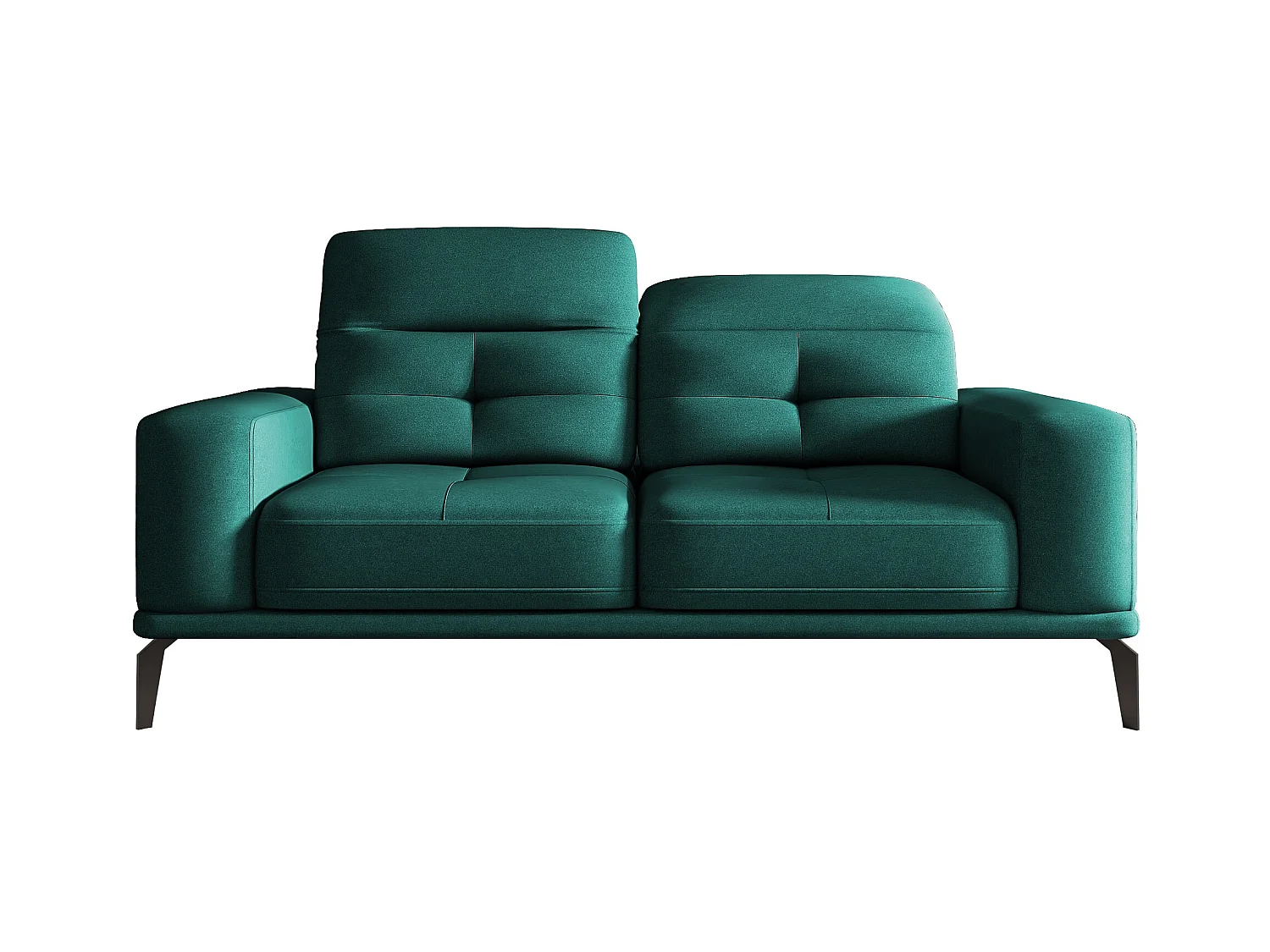 Canapé droit design 2-3 places doux vert foncé Torpille 195cm