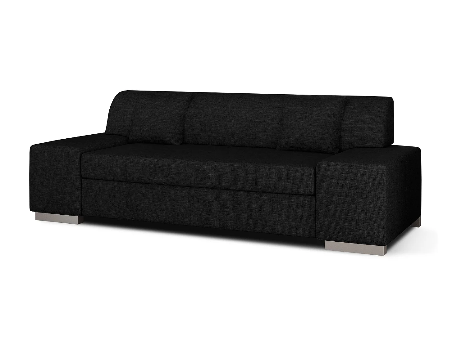 Canapé minimaliste 3-4 places tissu noir Plazo 210cm