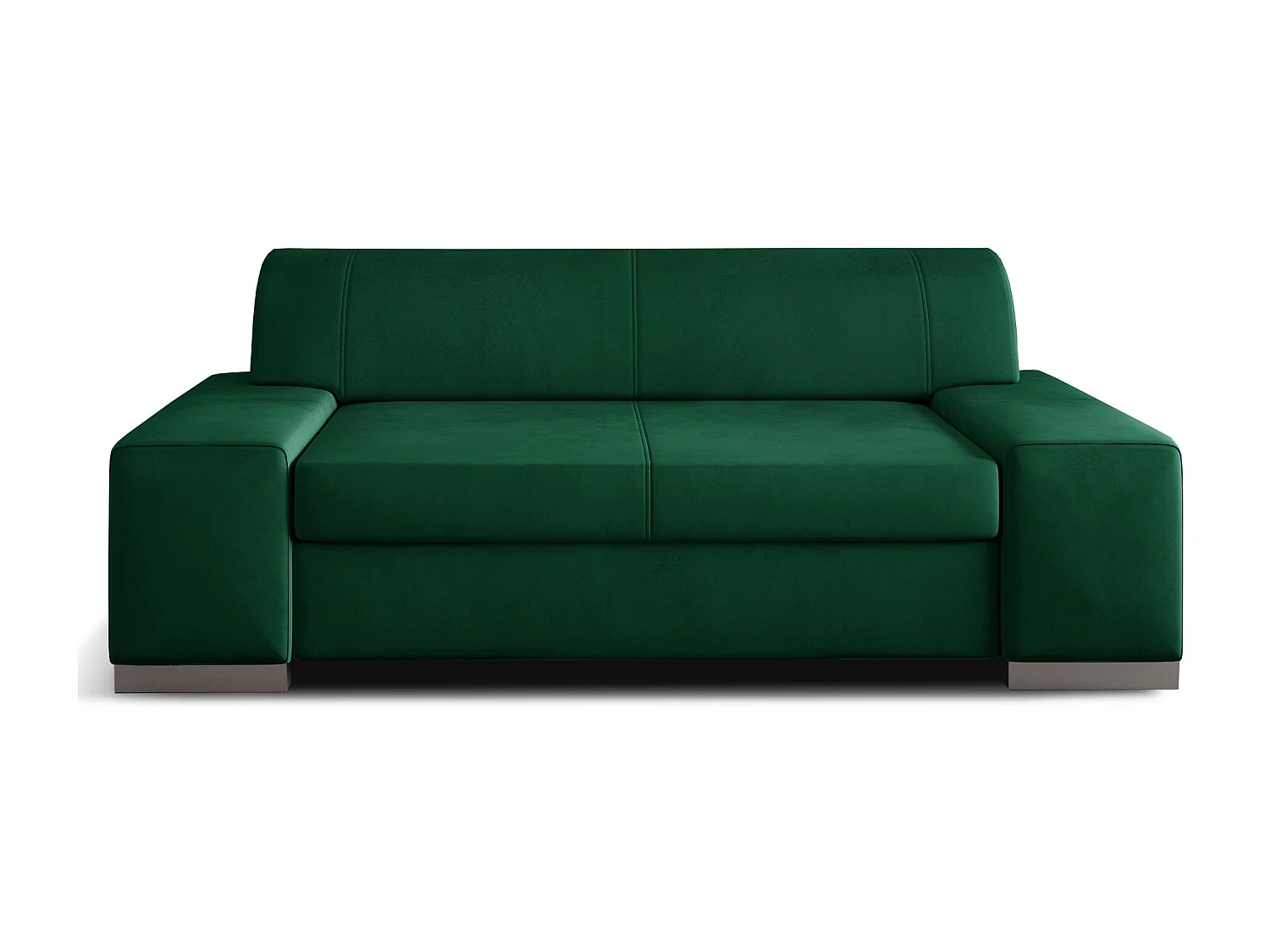 Canapé minimaliste 2-3 places velours vert foncé Plazo 190cm