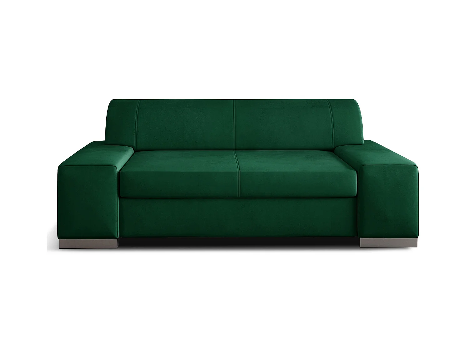 Canapé minimaliste 2-3 places velours vert foncé Plazo 190cm