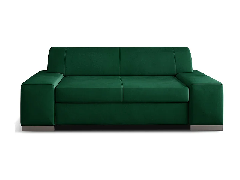 Canapé minimaliste 2-3 places velours vert foncé Plazo 190cm