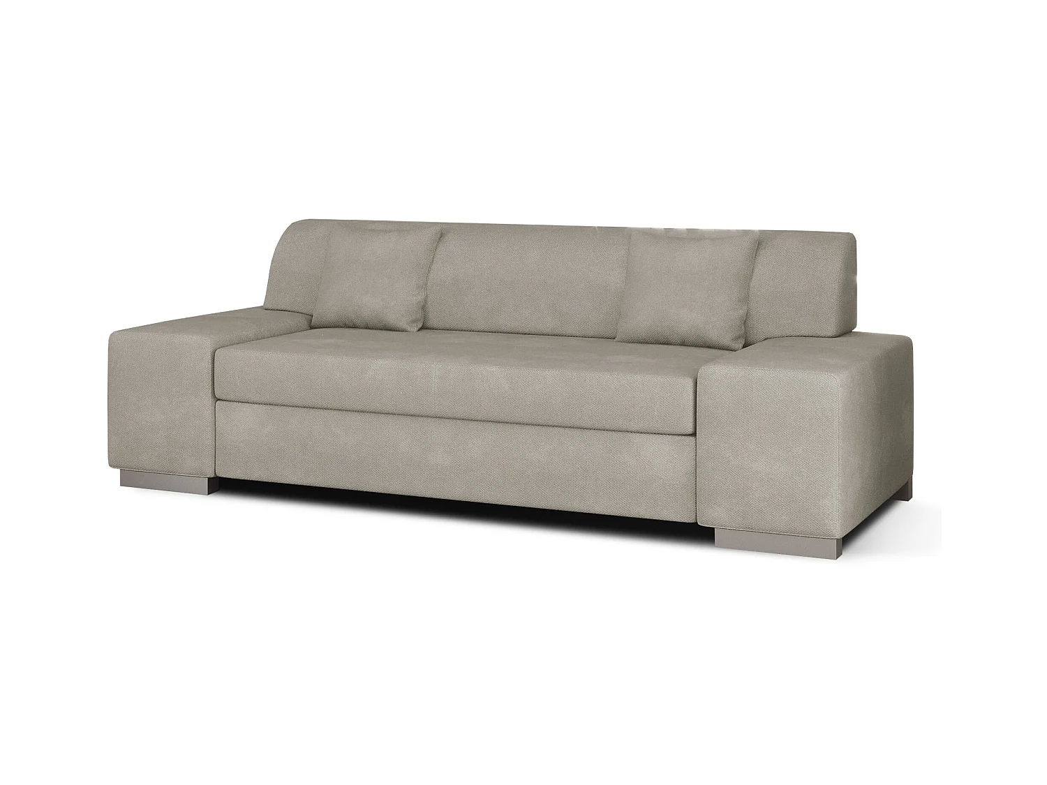 Canapé minimaliste 3-4 places velours beige clair Plazo 210cm