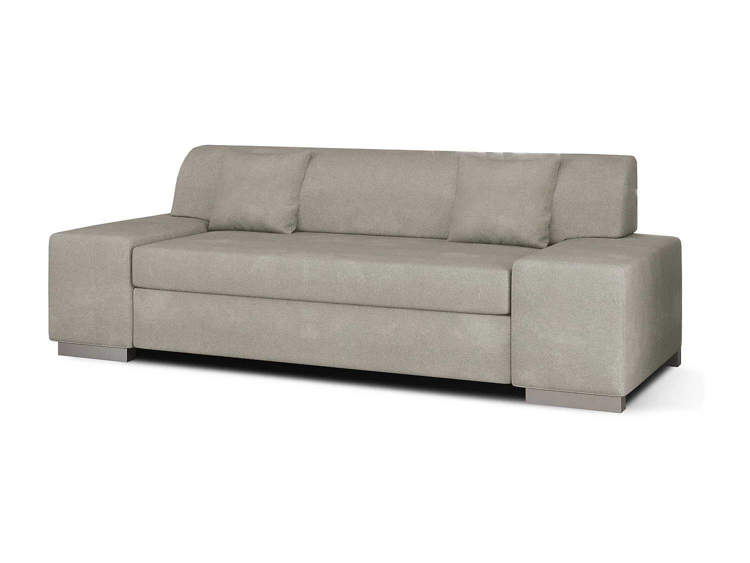 Canapé minimaliste 3-4 places velours beige clair Plazo 210cm