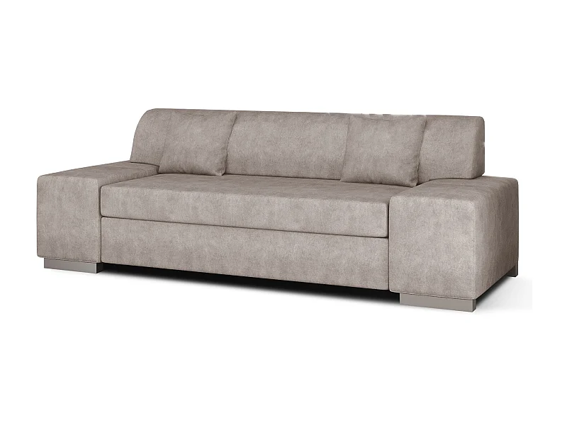 Canapé minimaliste 3-4 places tissu beige foncé Plazo 210cm