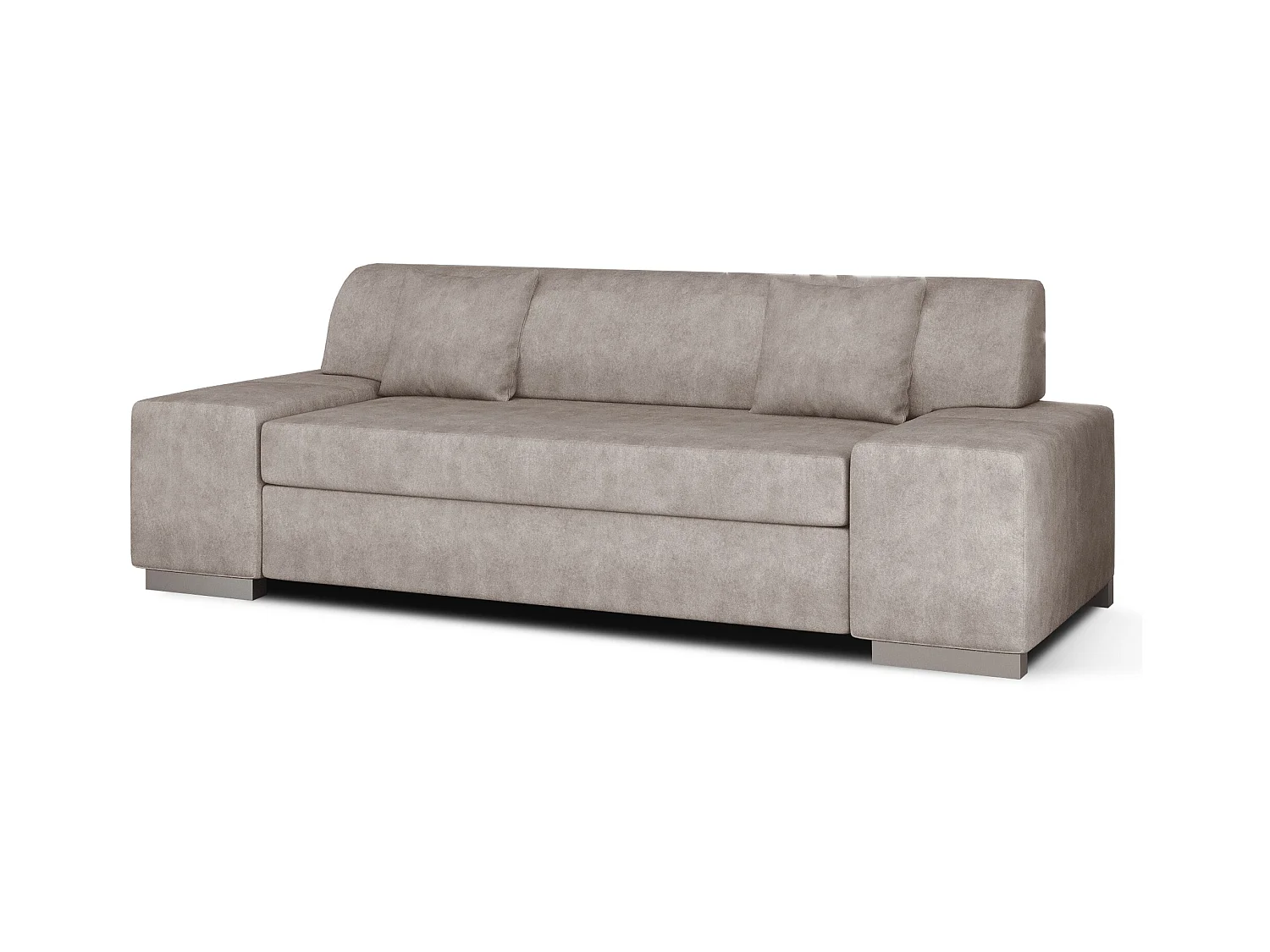 Canapé minimaliste 3-4 places tissu beige foncé Plazo 210cm